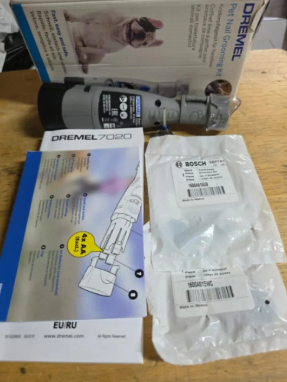 Dremel 7020-PGK Quiet Electric Pet Nail File Set with 4 Sanding Discs, Safe Alte